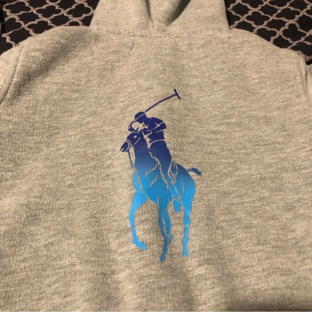 Polo Ralph Lauren Jacket Toddler 24 Months Gray Full Zip Hooded Fleece Logo H1 - Picture 3 of 7